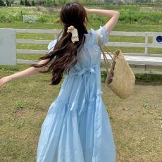 Yuanqi girl summer super fairy salt is a small number of bubble sleeve palace style dress sling