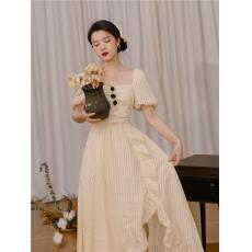 Retro French palace romantic flounces fairy dress Port wind pure desire royal sister dress