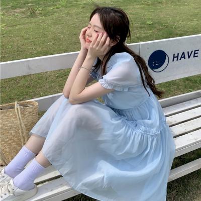 Yuanqi girl summer super fairy salt is a small number of bubble sleeve palace style dress sling