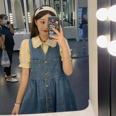 Denim vest Dress summer 2022 new cute age reduction V-neck loose high waist thin age reduction skirt women