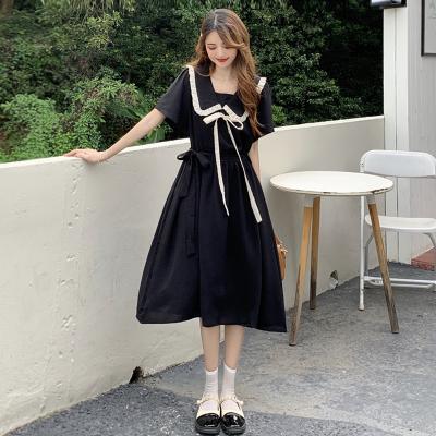 2022 New Japanese first love waist slimming Chiffon long skirt