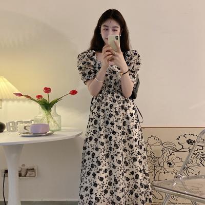 Bubble sleeve floral dress