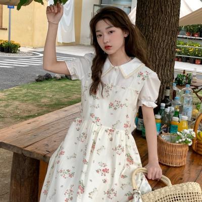 Floral strap skirt female design sense niche dress summer