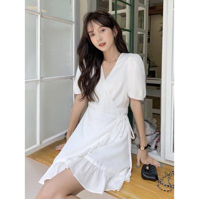 V-neck bubble sleeve Dress women's summer